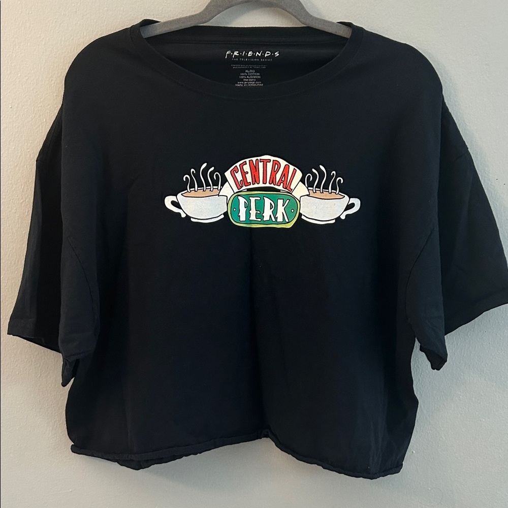 FRIENDS Black Tee with Central Perk Logo